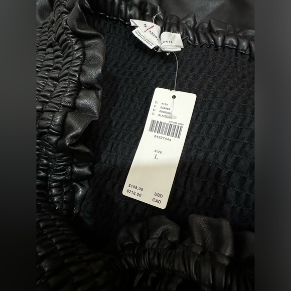 By Anthropologie Faux Leather Balloon Jumpsuit - Picture 8 of 8